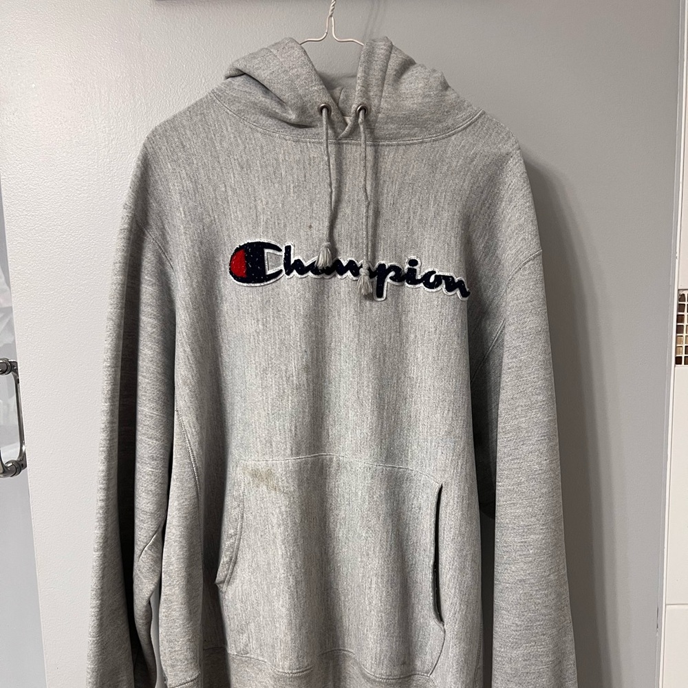 Champion Men's Gray Hoodie with Logo